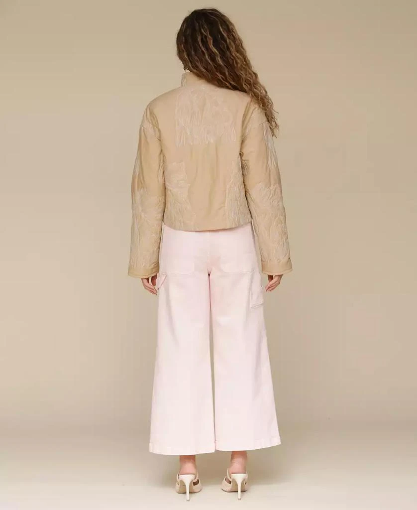 Avec Les Filles Women's Cotton Embroidered Cropped Jacket 7