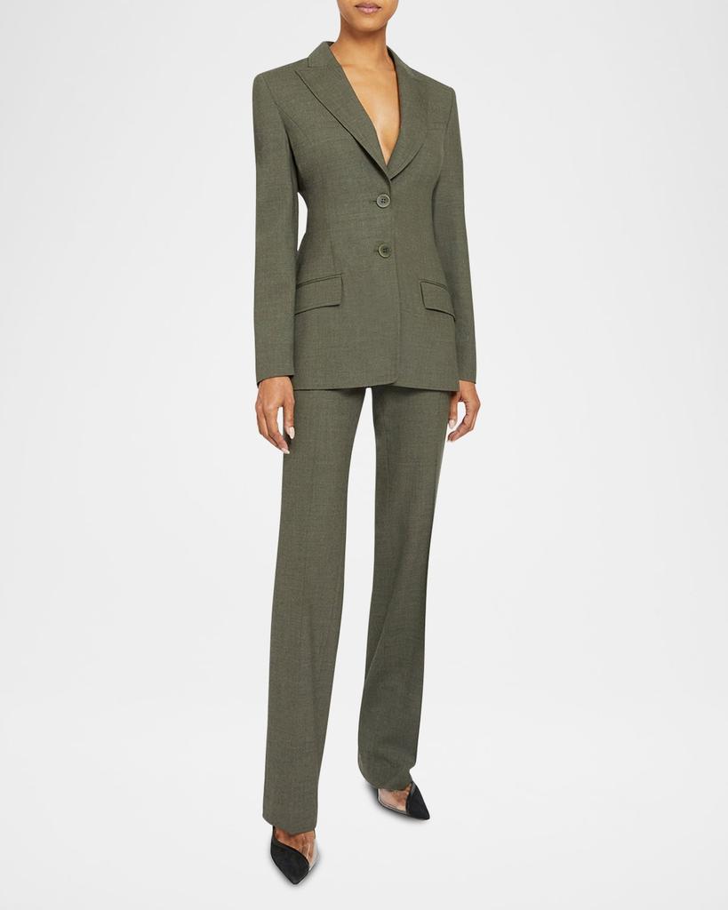 Santorelli Erinca Single-Breasted Stretch Wool Blazer