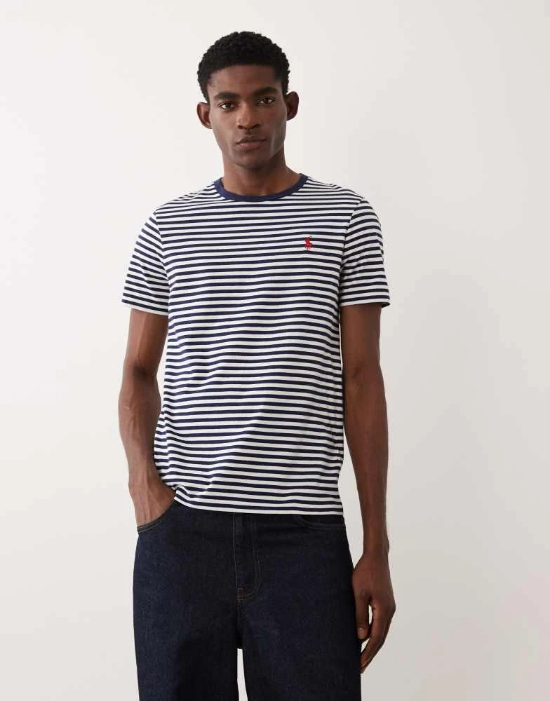 Ralph Lauren Polo Ralph Lauren icon logo stripe pima cotton t-shirt custom fit in navy