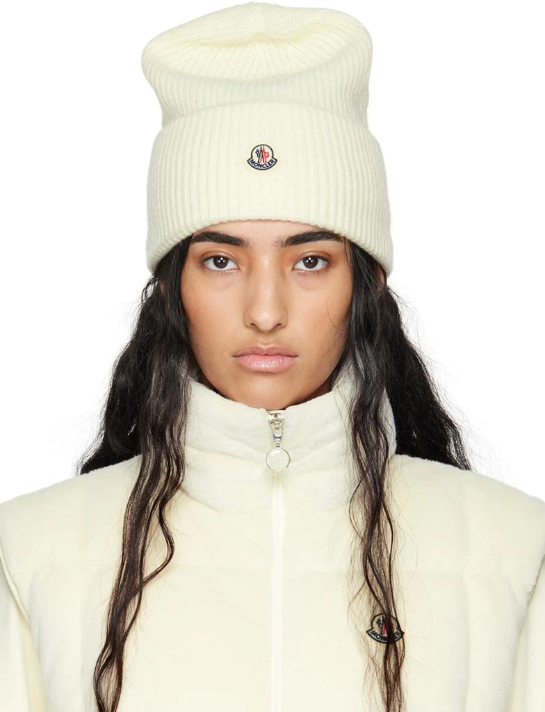 Moncler Off-White Wool Beanie 1