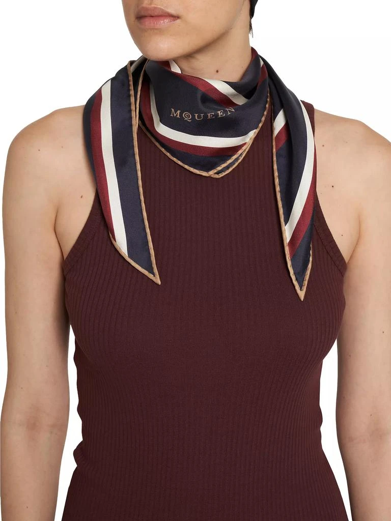 Alexander McQueen Striped Diamond Silk Scarf 3