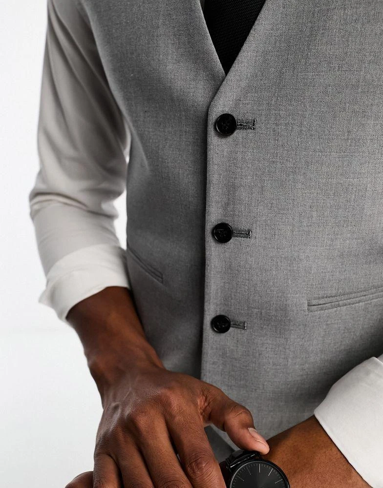 ASOS ASOS DESIGN slim suit waistcoat in grey 4