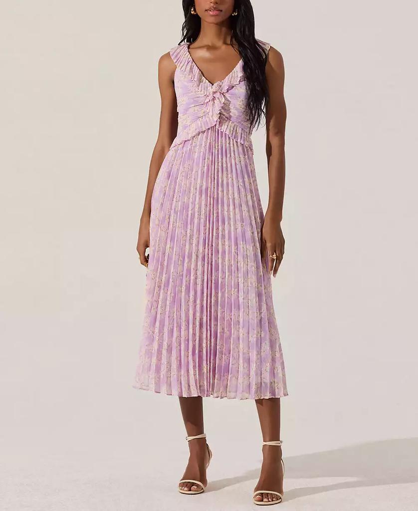 ASTR Women's Pleated Ruffle Dress