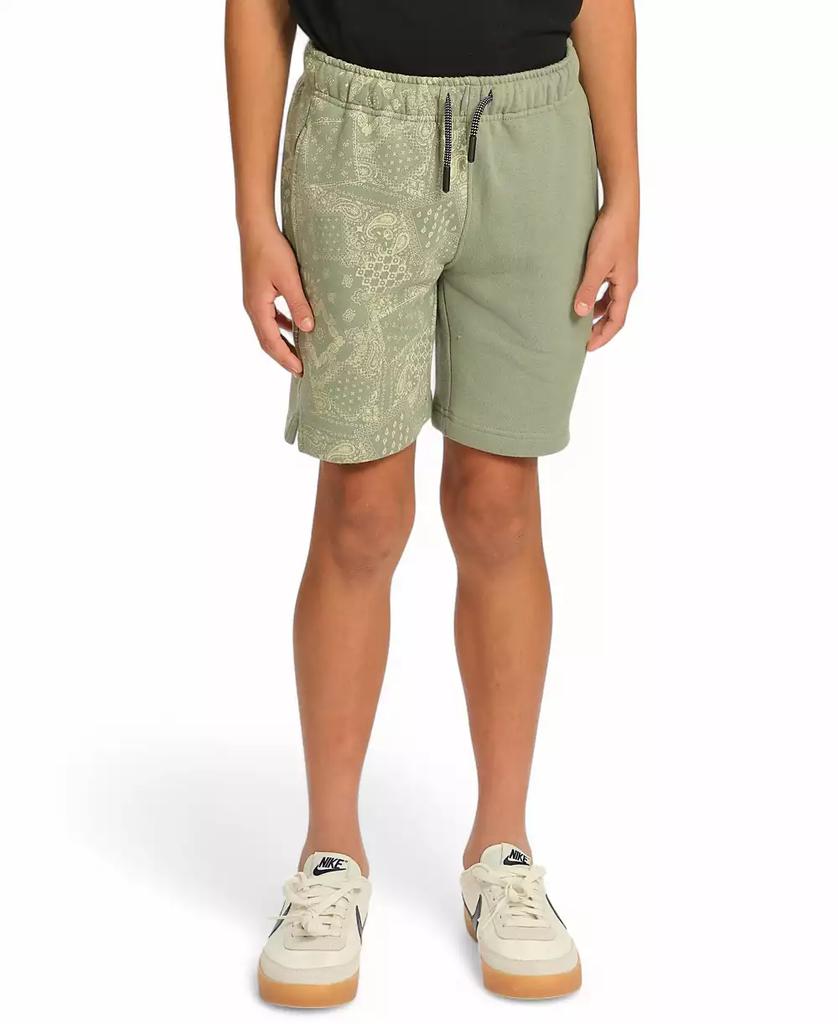 Sovereign Code Little and Big Boys Fleece Print Blocked Shorts
