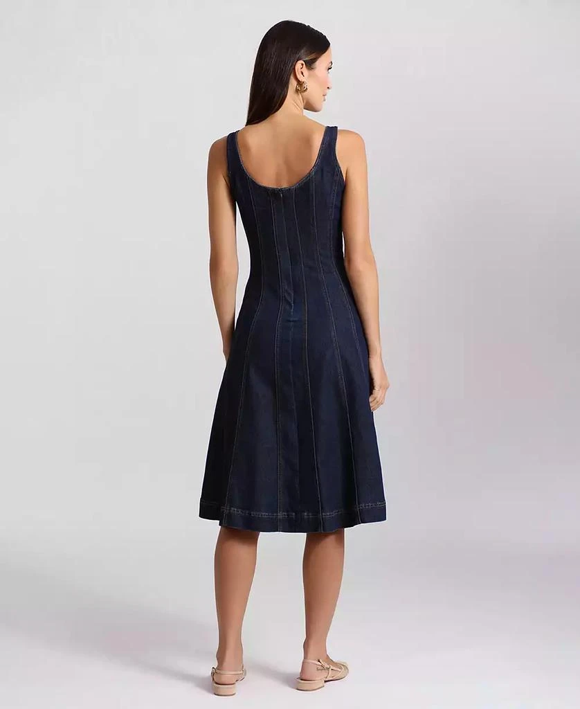 Avec Les Filles Women's Paneled Denim Fit & Flare Dress 2