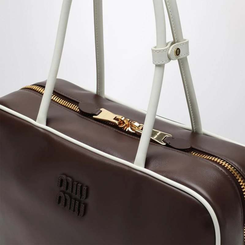 Miu Miu Brown/white leather handbag 6