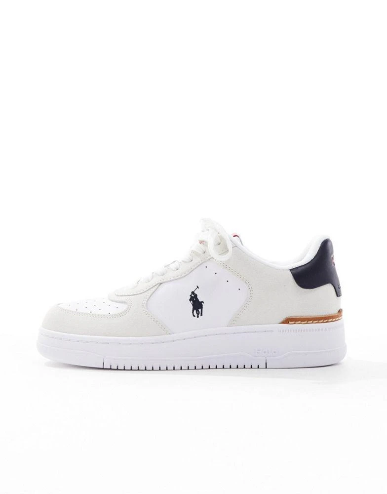 Ralph Lauren Polo Ralph Lauren Masters Court leather trainer in cream suede mix 2