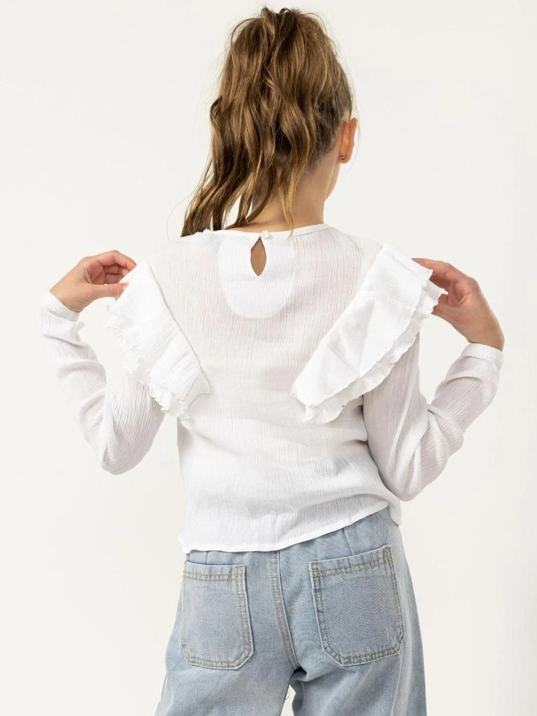 Noizz Girls Long Sleeve Shirt White Top 2