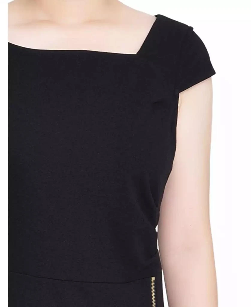NY Collection Petite Cap Sleeve Exposed Zipper Dress 4