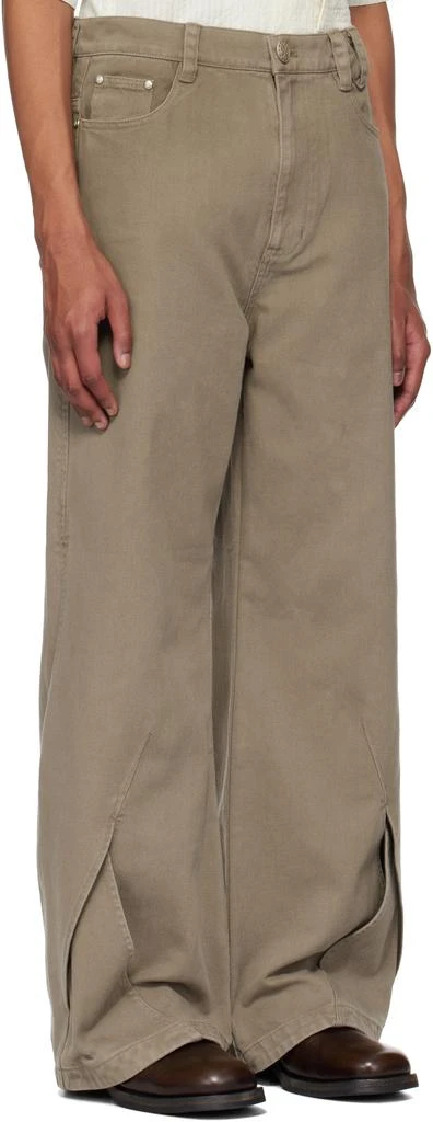 NULLUS Brown Intertwined Structure Jeans 2