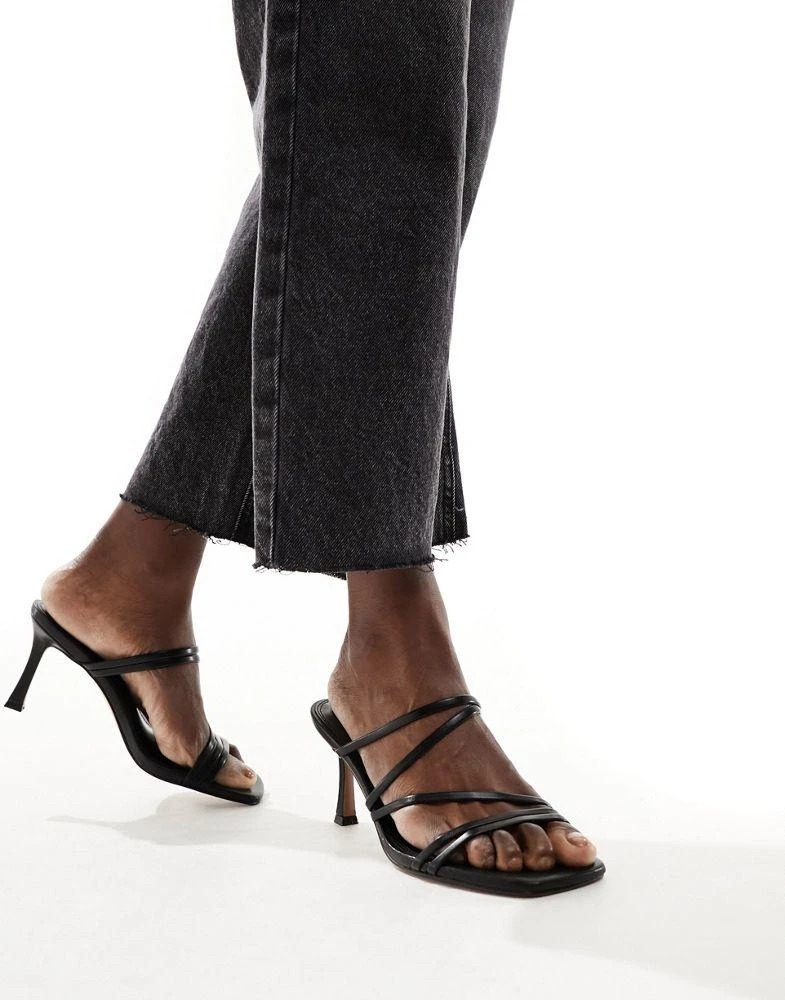 ASOS ASOS DESIGN Hayes strappy mid sandal heeled mules in black 1