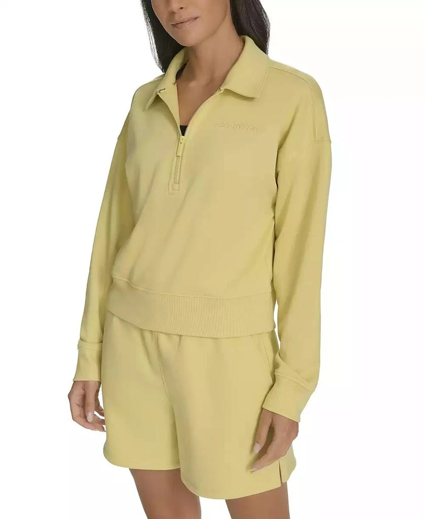 Calvin Klein Women's French Terry Collared Half-Zip Pullover Top 3