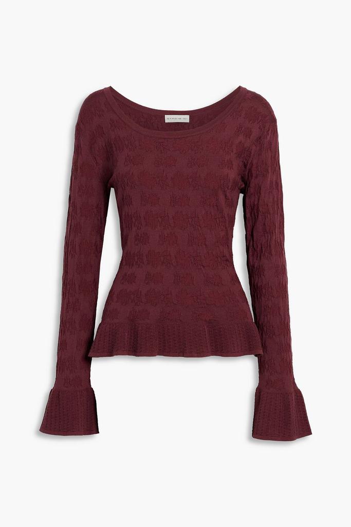 ETRO Glastonbury ruffled embroidered knitted sweater