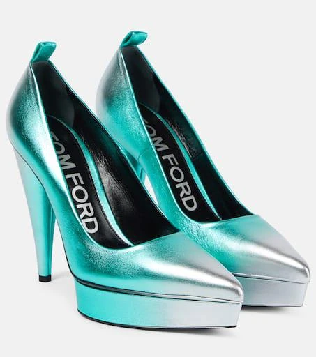 Tom Ford Metallic leather platform pumps 1