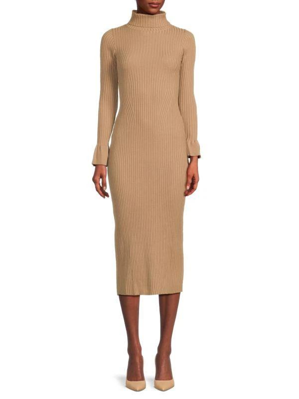 Bebe Bell Sleeve Ribbed Midi Dress 1