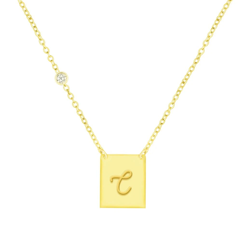 Savvy Cie Jewels 18K GOLD PLATED OVER STERLING SILVER NECKLACE WITH CZ 11