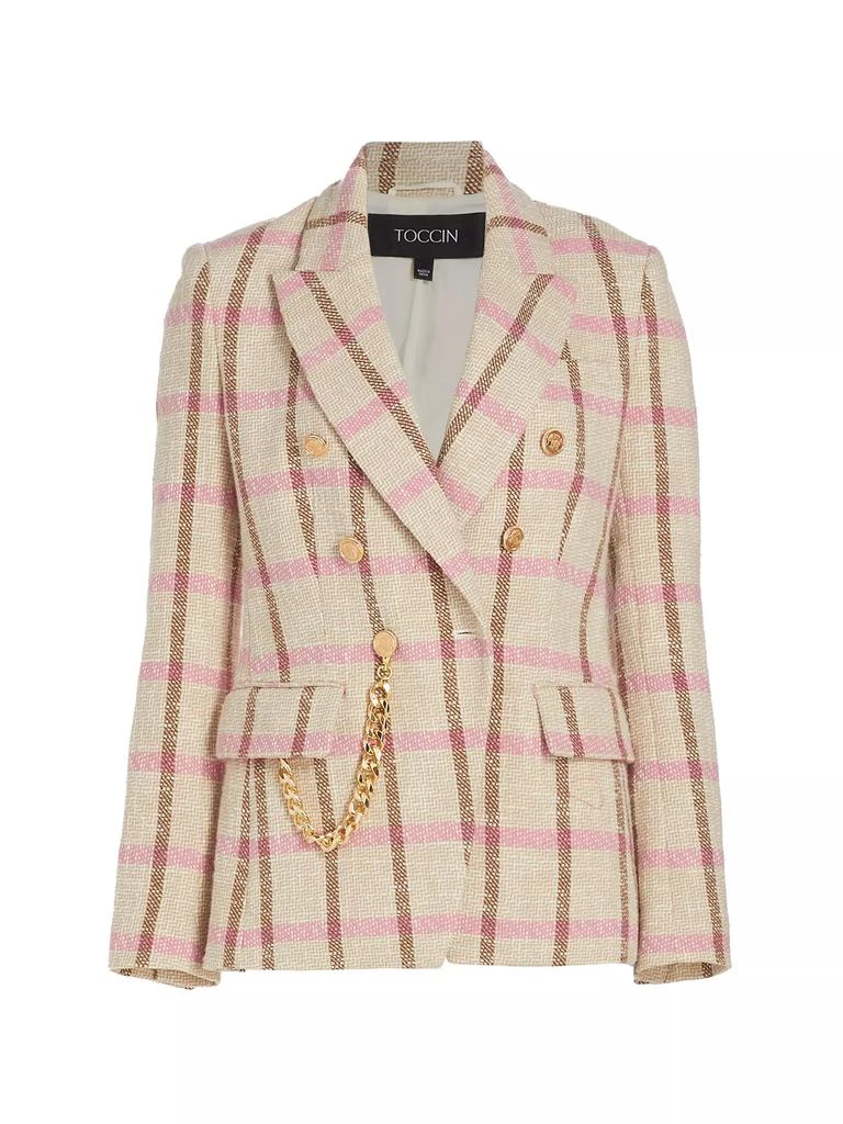 Toccin Kylie Double-Breasted Tweed Blazer 1