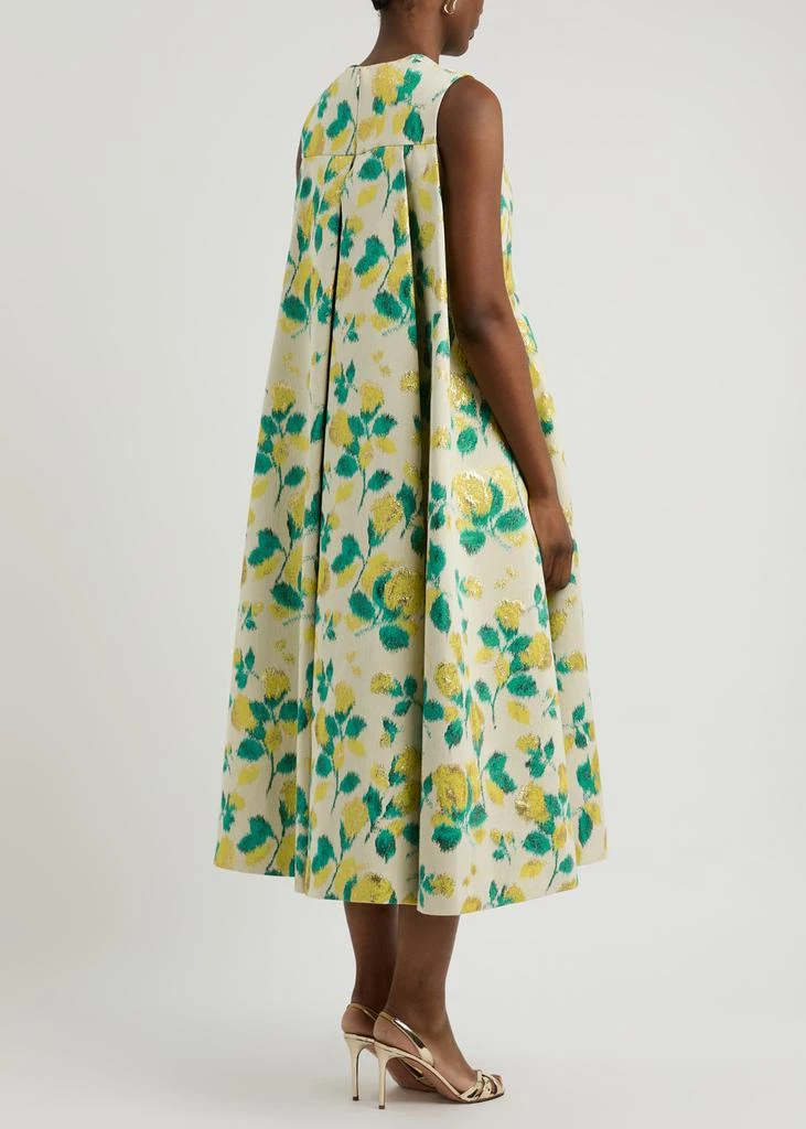 Huishan Zhang Renee floral-jacquard woven midi dress 3