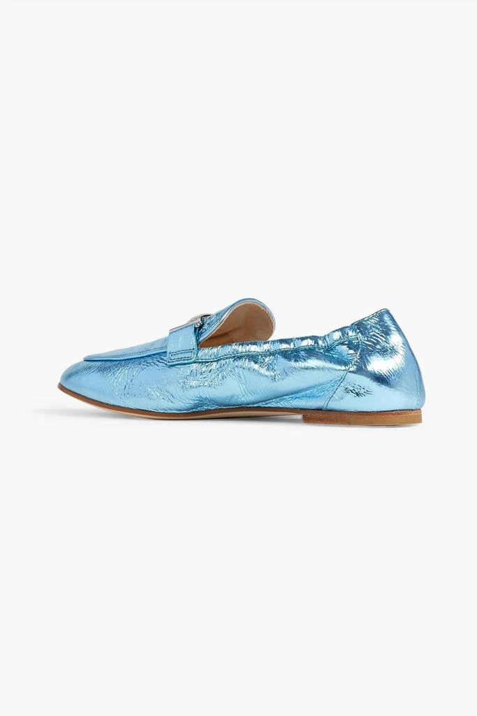 Tod's Double T metallic textured-leather loafers 3