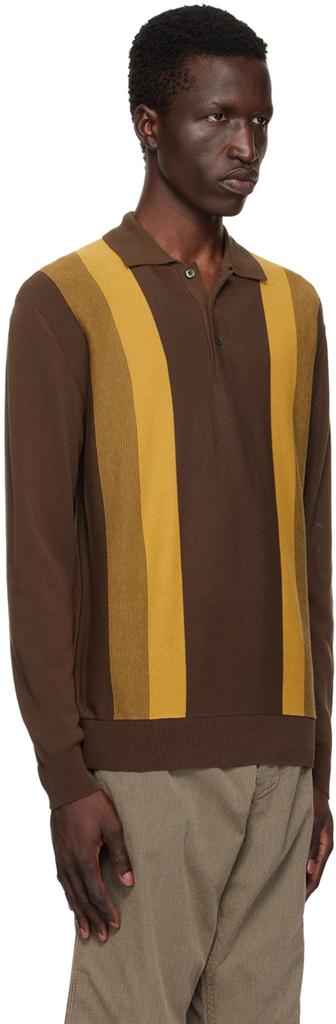 BEAMS PLUS Brown Gradation Stripe Polo