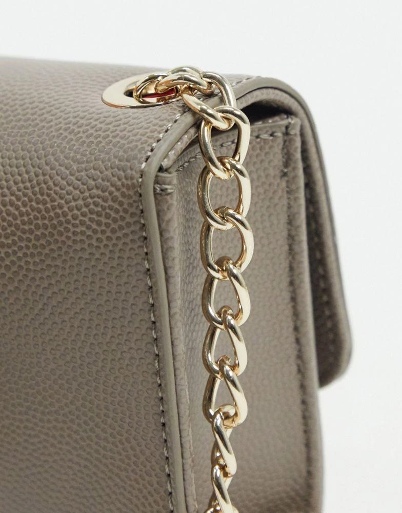 Mario Valentino Valentino Divina foldover tassel detail cross body bag in taupe 4