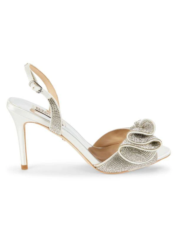 Badgley Mischka Rennie Ankle Strap Rhinestone Bow Heel Sandals 1