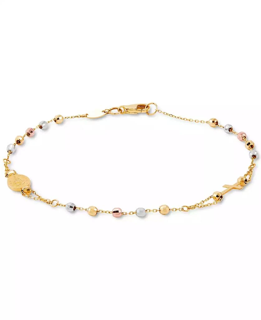 Macy
s Tricolor Rosary Bracelet in 10K Gold, White Gold, 
Rose Gold 3