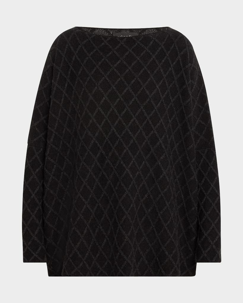 Eskandar Diamond Fine-Gauge Knit Cashmere Sweater (Mid Plus Length)