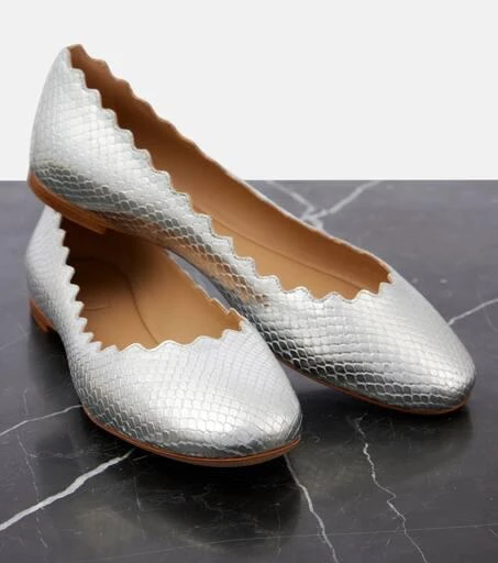 Chloé Lauren croc-effect leather ballet flats 6