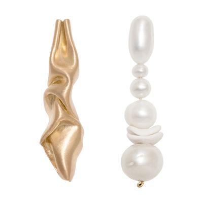 Completedworks Pearl and ceramic earrings