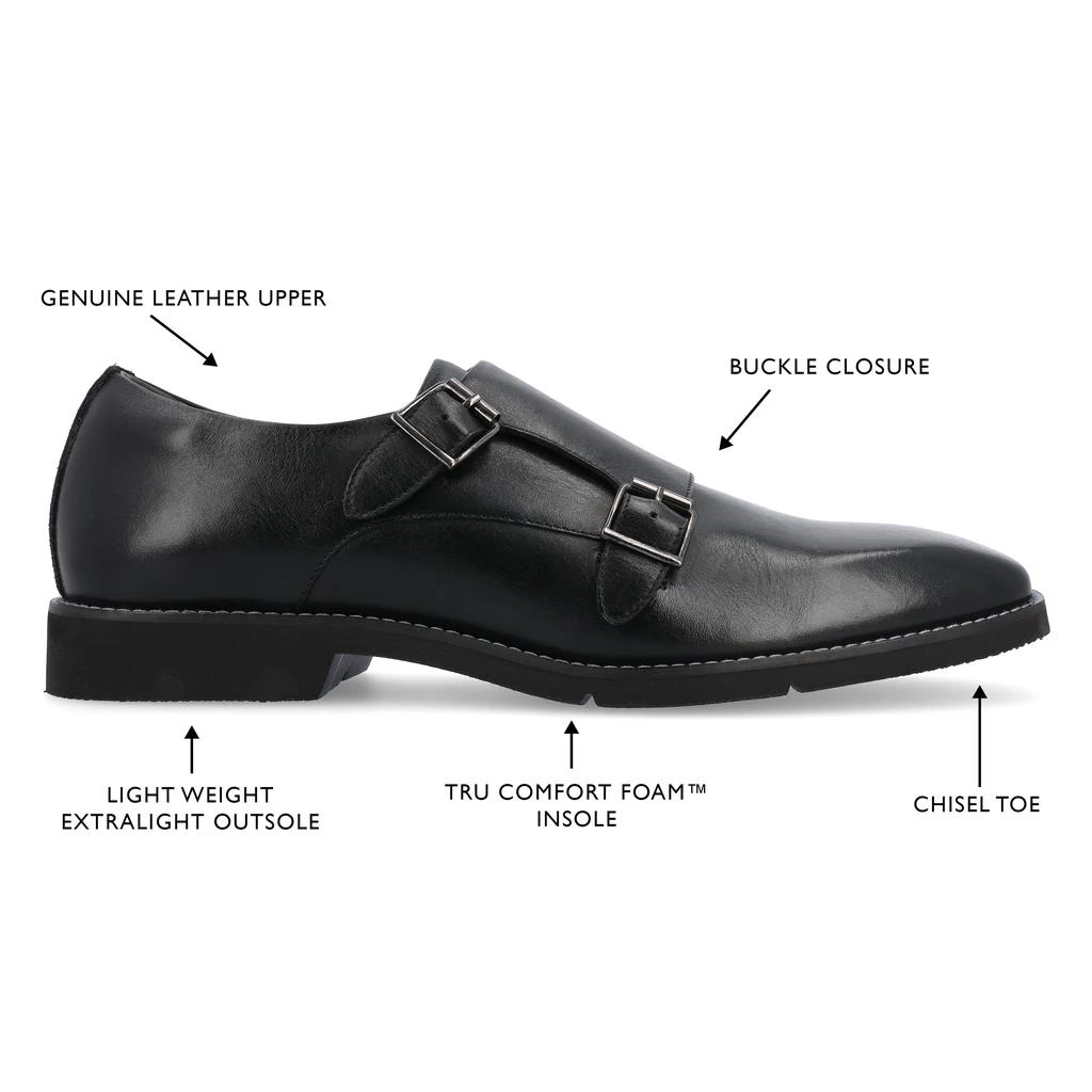 Thomas & Vine Artemis Chisel Toe Double Monk Strap 5