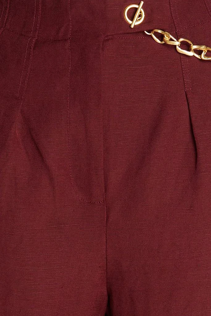 Aje Annabelle chain-embellished linen-blend tapered pants 4
