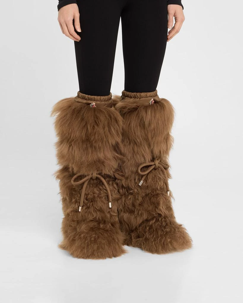 Moncler Gaia Shaggy Shearling Tall Snow Boots 2