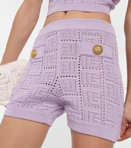 Balmain Monogram knit shorts 4