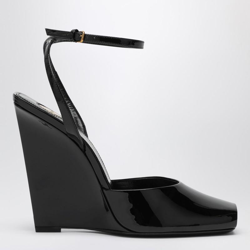 Yves Saint Laurent La Scandale wedge in black patent leather