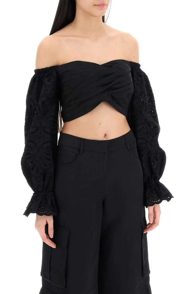 Self Portrait Self-Portrait Off-Shoulder Cropped Top 2