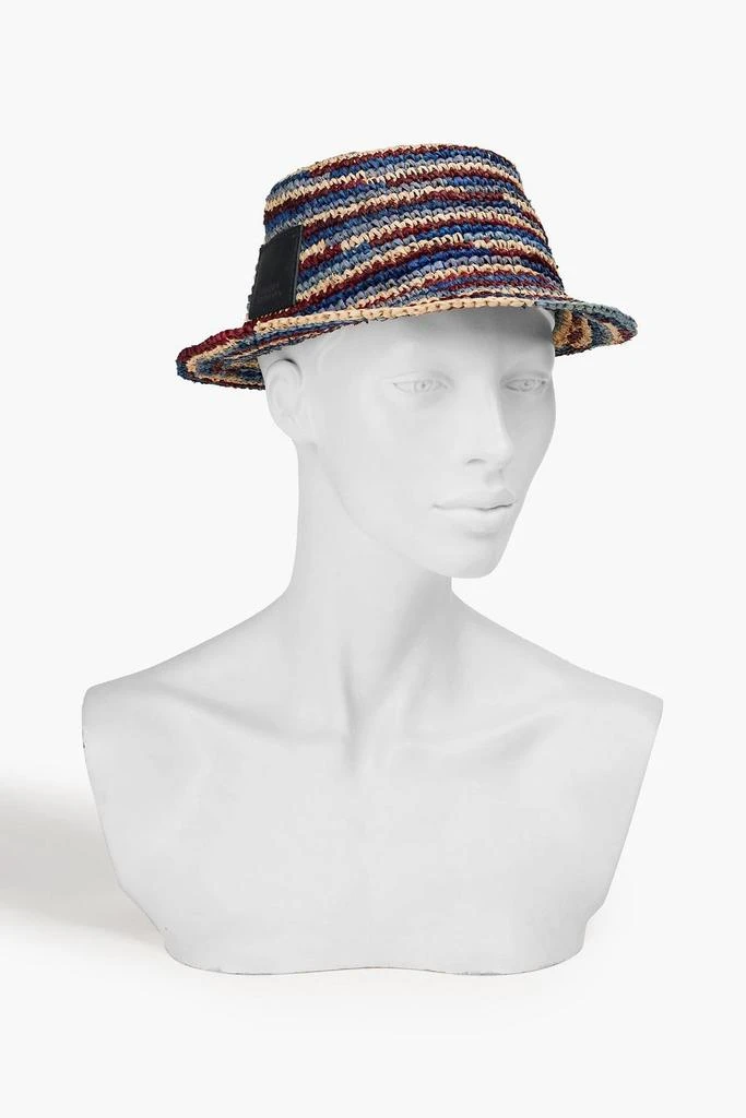 Isabel Marant Yucata striped woven raffia bucket hat 2