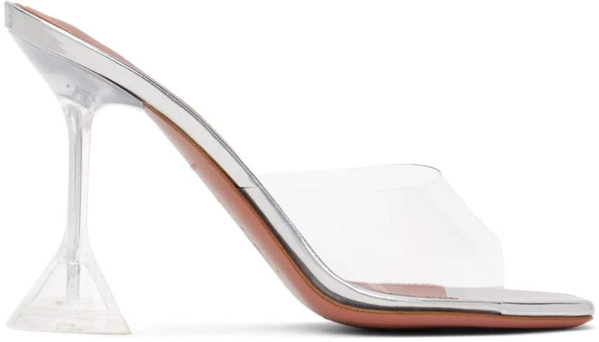 Amina Muaddi Transparent Lupita Glass Slipper Heeled Sandals 1