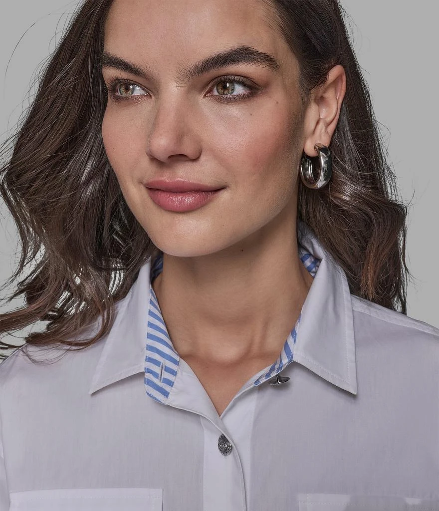 Karl Lagerfeld Paris POPLIN BUTTON FRONT TOP 6
