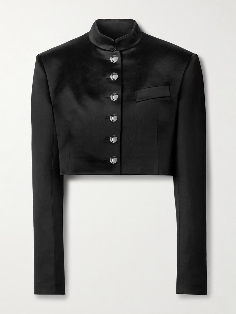 【送料&関税込】Khaite ello Grey Wool Blend Jacket Khaite Ello Cropped Wool-Blend Jacket - Sterling | Editorialist