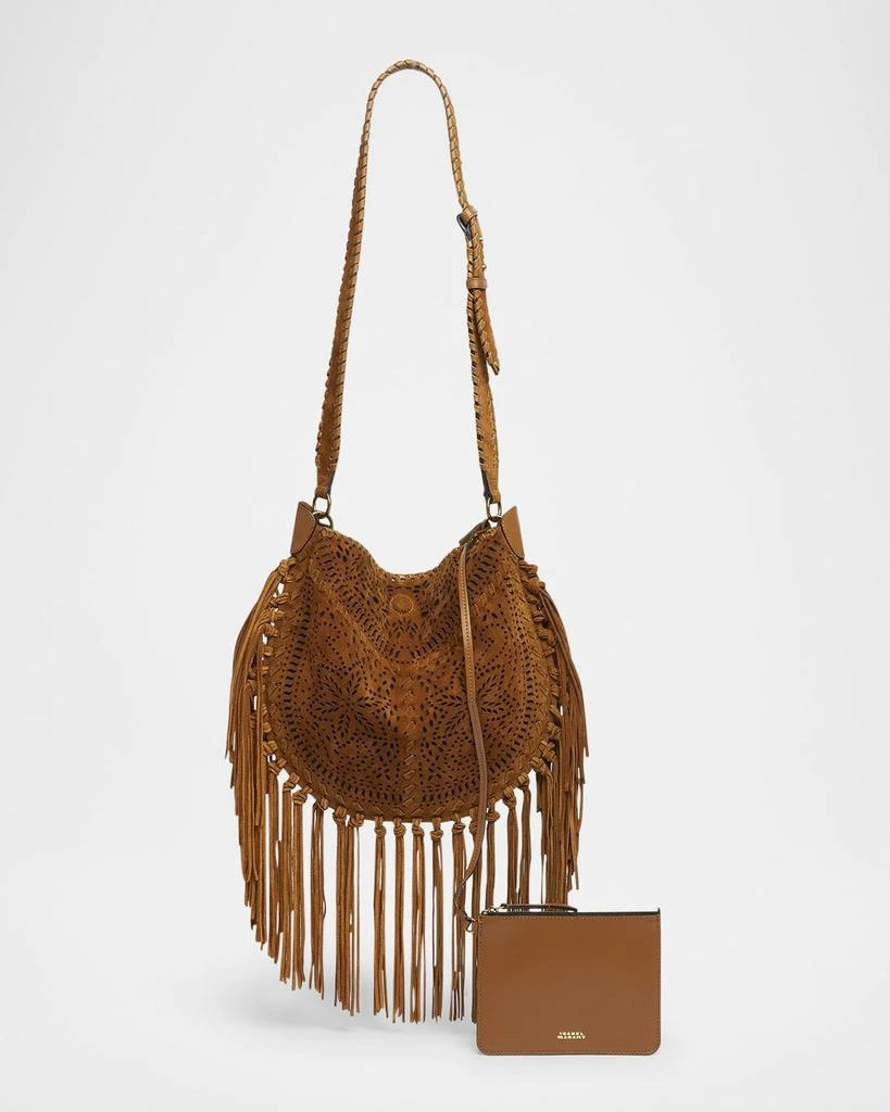 Isabel Marant Oskan Cutout Fringe Suede Crossbody Bag 7