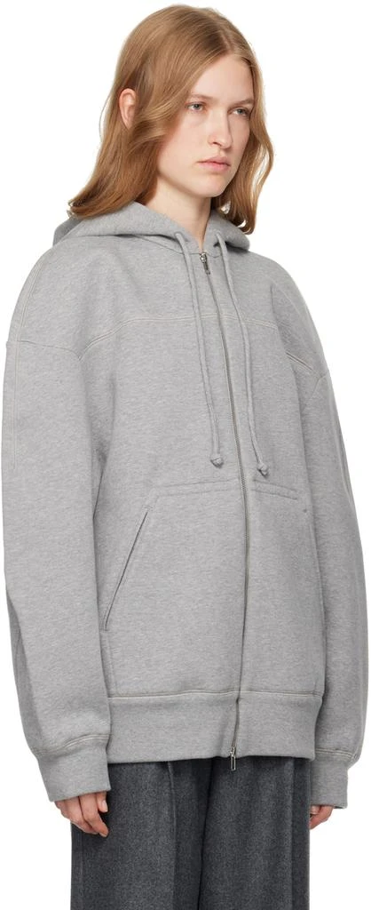 Carven Gray Bonded Jersey Hoodie 2