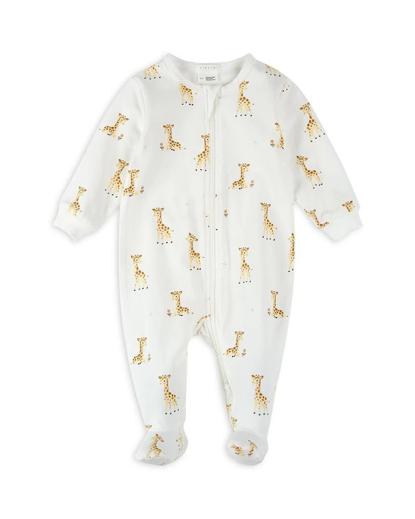Petit Lem Girls' Giraffe Print Sleeper Footie - Baby 2