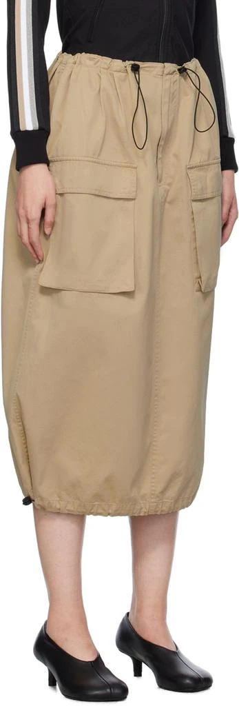 MM6 Maison Margiela Beige Drawstring Midi Skirt 2