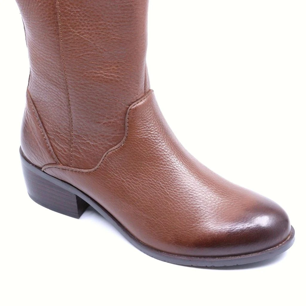 Salvia Gilly Calf-High Boot In Pebble Cuoio 2