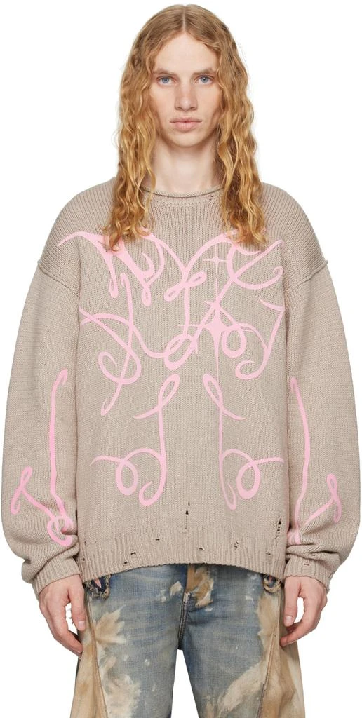 Acne Studios Beige Printed Sweater 1