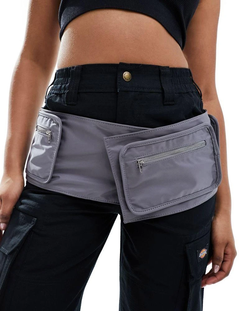 Mango Mango waistband belt bag in grey 1
