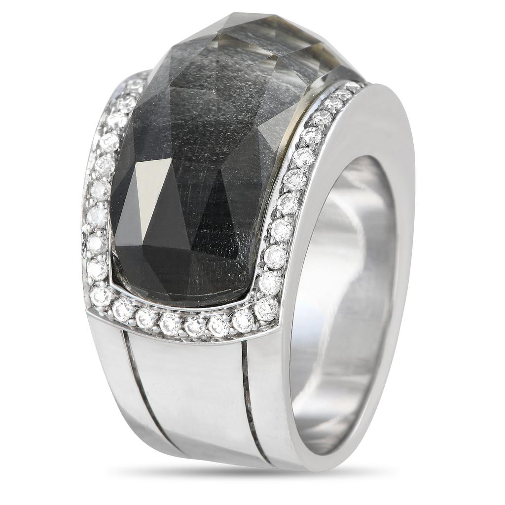 Stephen Webster Crystal Haze 18K White Gold 0.60ct Diamond and Crystal Ring SW01-082124
