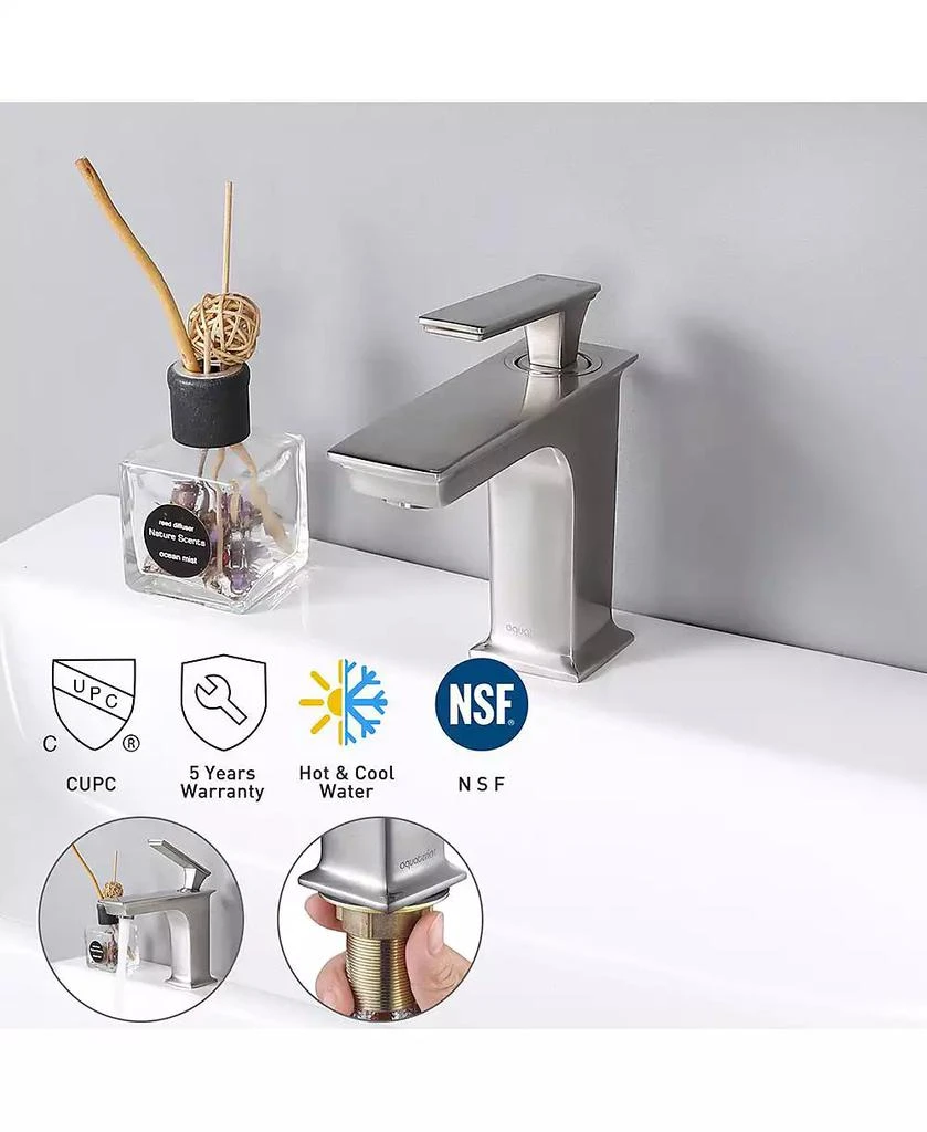 Yescom Aquaterior Undermount Sink Cold 
Hot Water Simple 1 Hole Bathroom Square Faucet