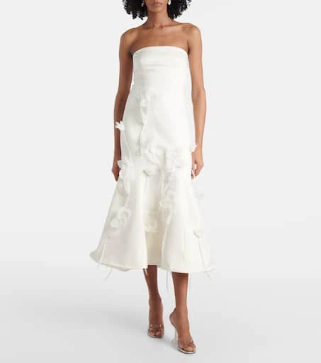 ROTATE Birger Christensen Bridal floral-appliqué midi dress 2